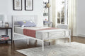 IF 154W White Metal Platform Bed Frame
