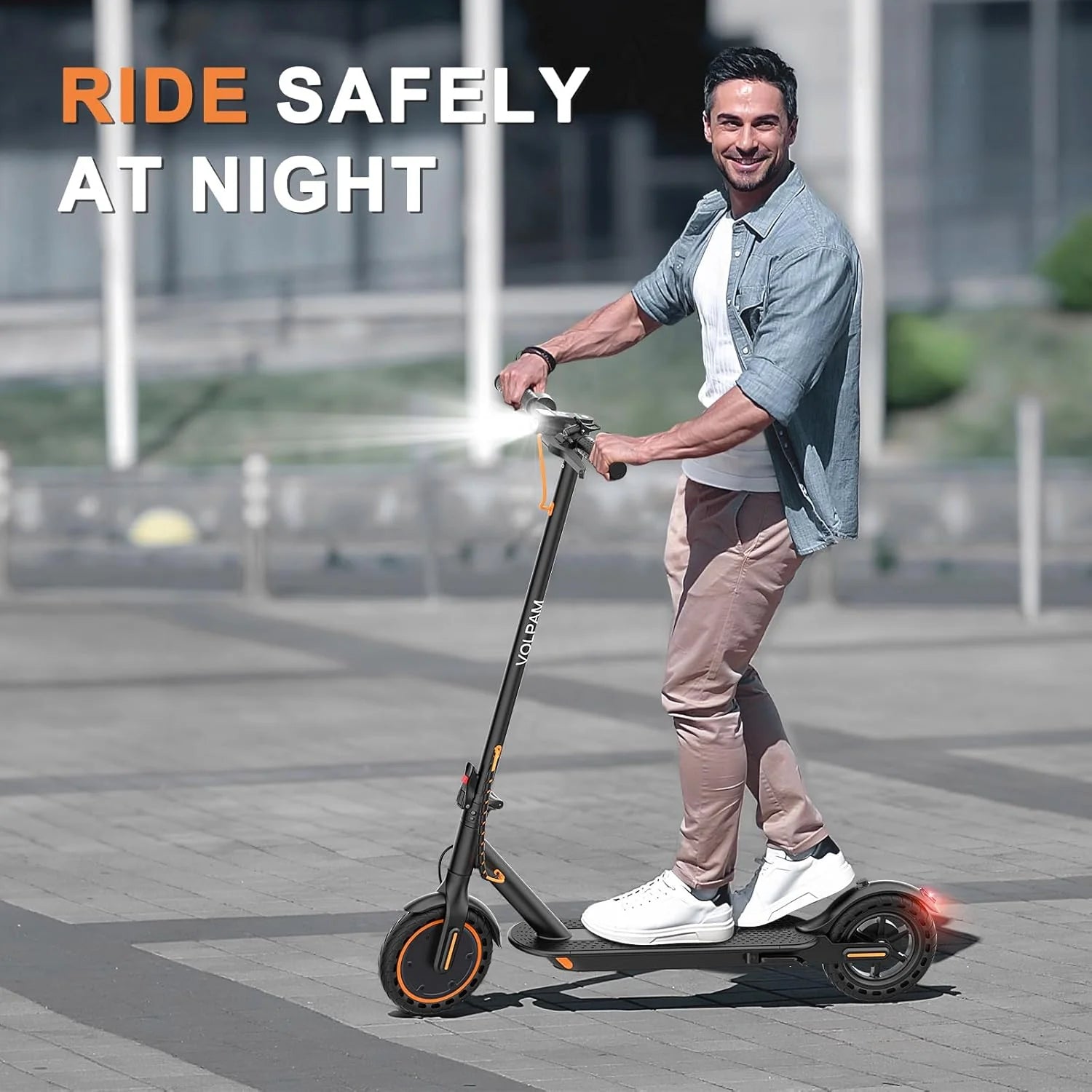 Electric Scooter with 350W/500W Motor, 8.5"/10" Solid Tires, 19/22 MPH, Up to 28-Mile Range