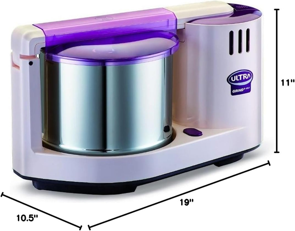 2L Wet Grinder with Atta Kneader, 110V Tabletop Electric Grinder for Indian Cooking, Rice, Lentils and Batter Preparation
