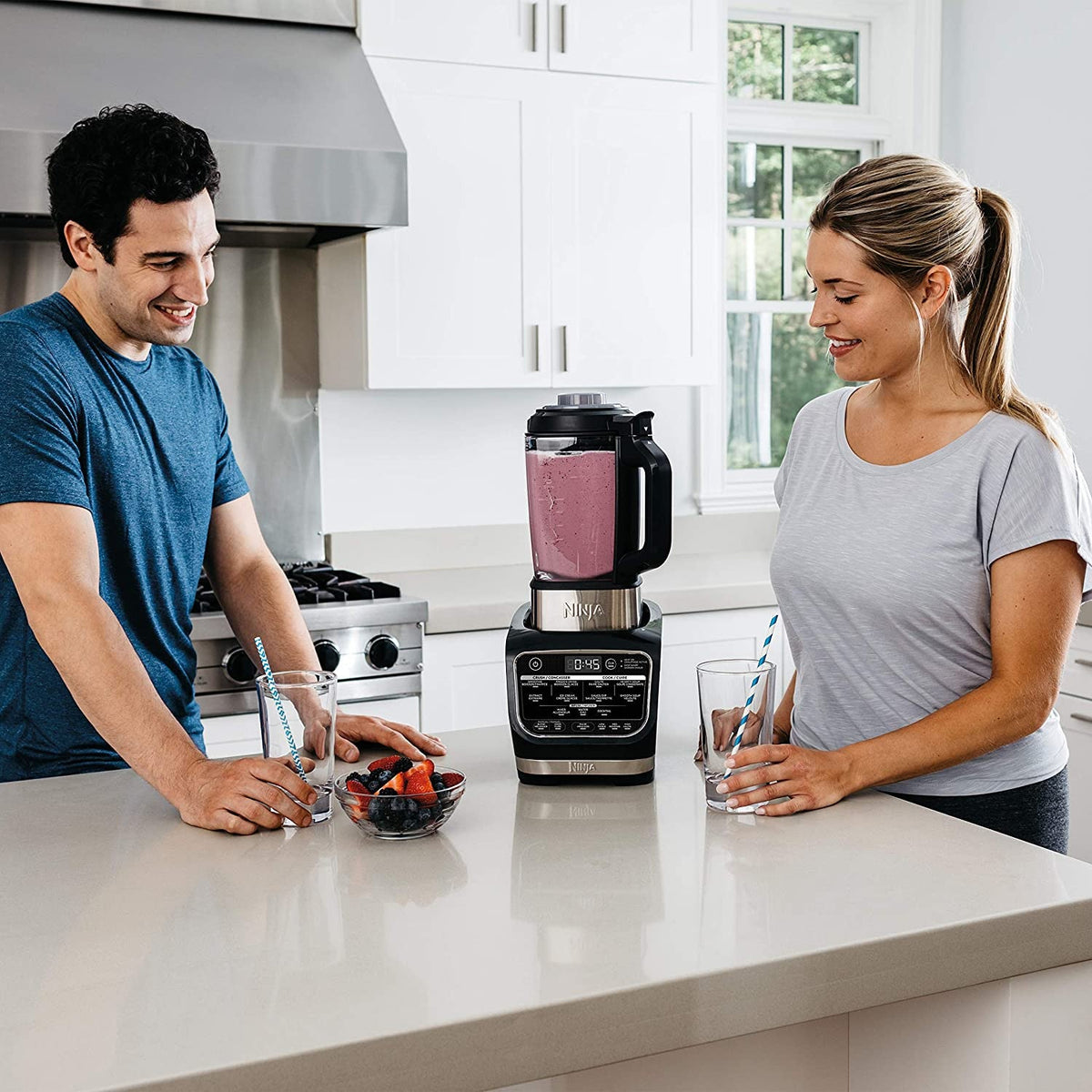 1400W Cold & Hot Blender with 64-Oz. Nonstick Glass Pitcher, Black