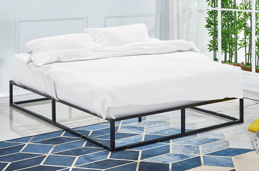 T2425 Black Metal Low Profile Platform Bed
