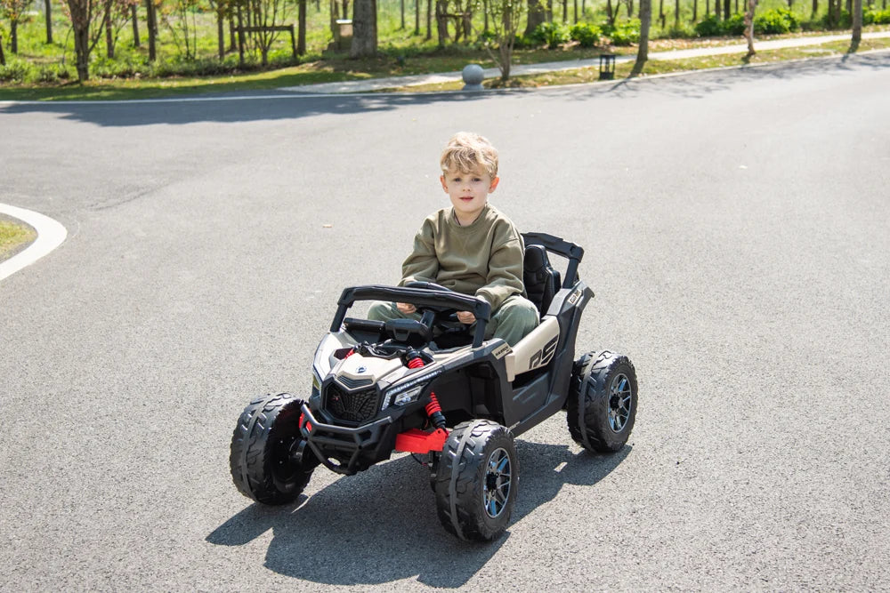 Licensed 24V Can Am Maverick Kids Ride On One Seater UTV, Rubber Tires, Leather Seat with RC