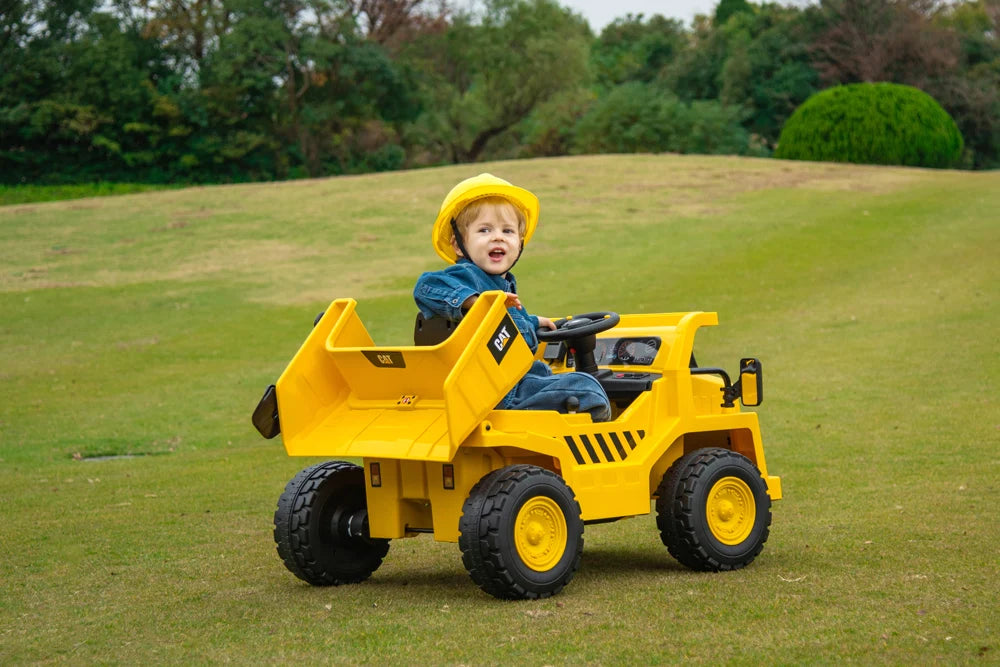 2026 CAT Dump Truck 12V Kids Ride On with Remote Control, Working Shovel & Realistic Construction Sounds With RC