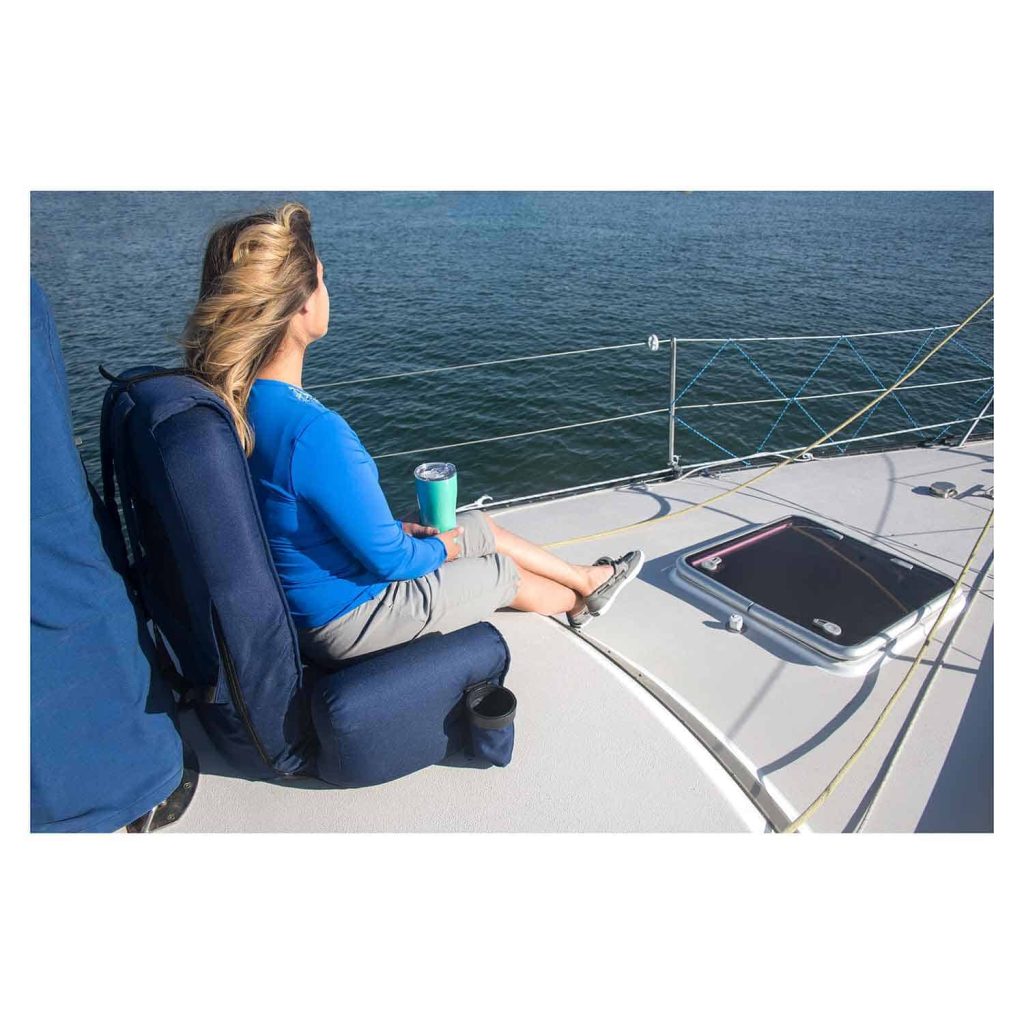 High-Back Portable Marine Seat with Armrests and Pockets, UV-Resistant Water-Repellent Fabric