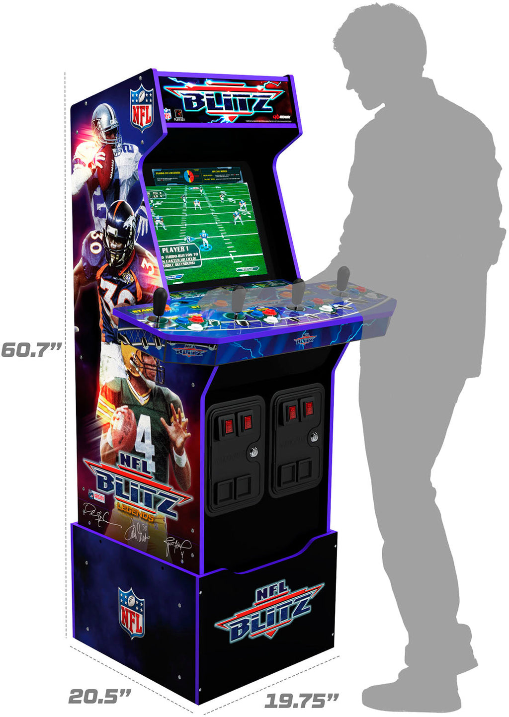 Retro Arcade Game Console with Riser and Lighted Marquee