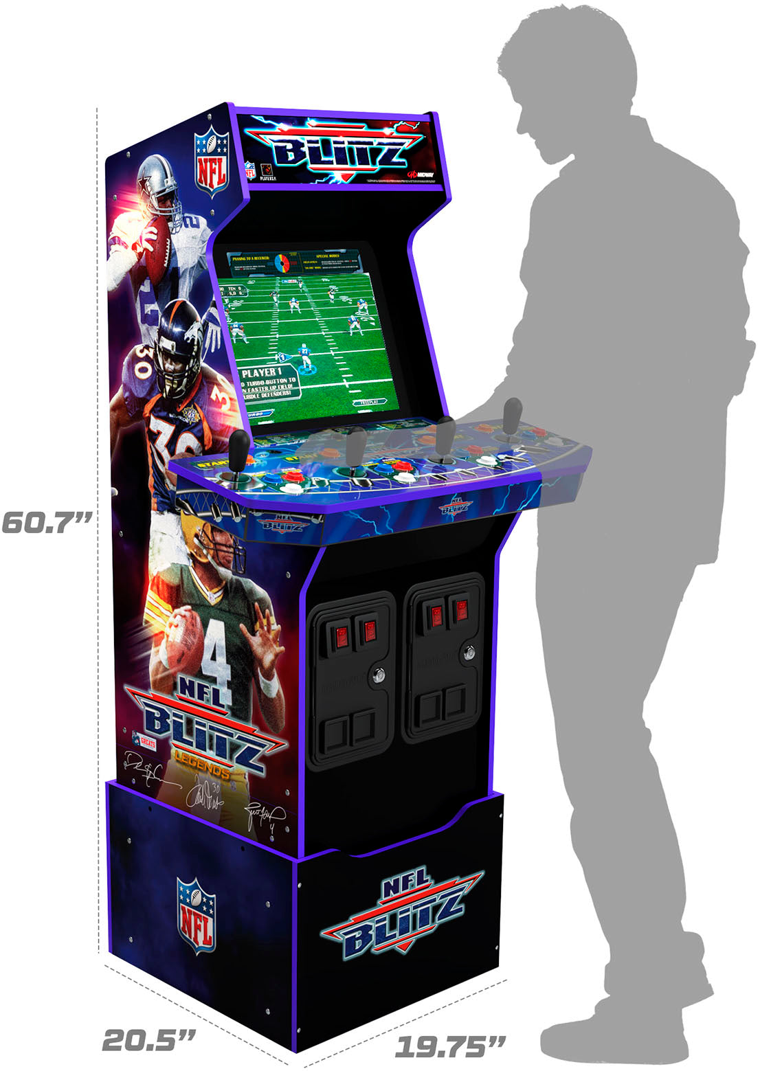 Retro Arcade Game Console with Riser and Lighted Marquee