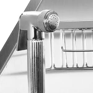 50-Inch Stainless Steel Dog Wash Bathtub with Ramp, Faucet, Sprayer, Drain Kit and Right Door