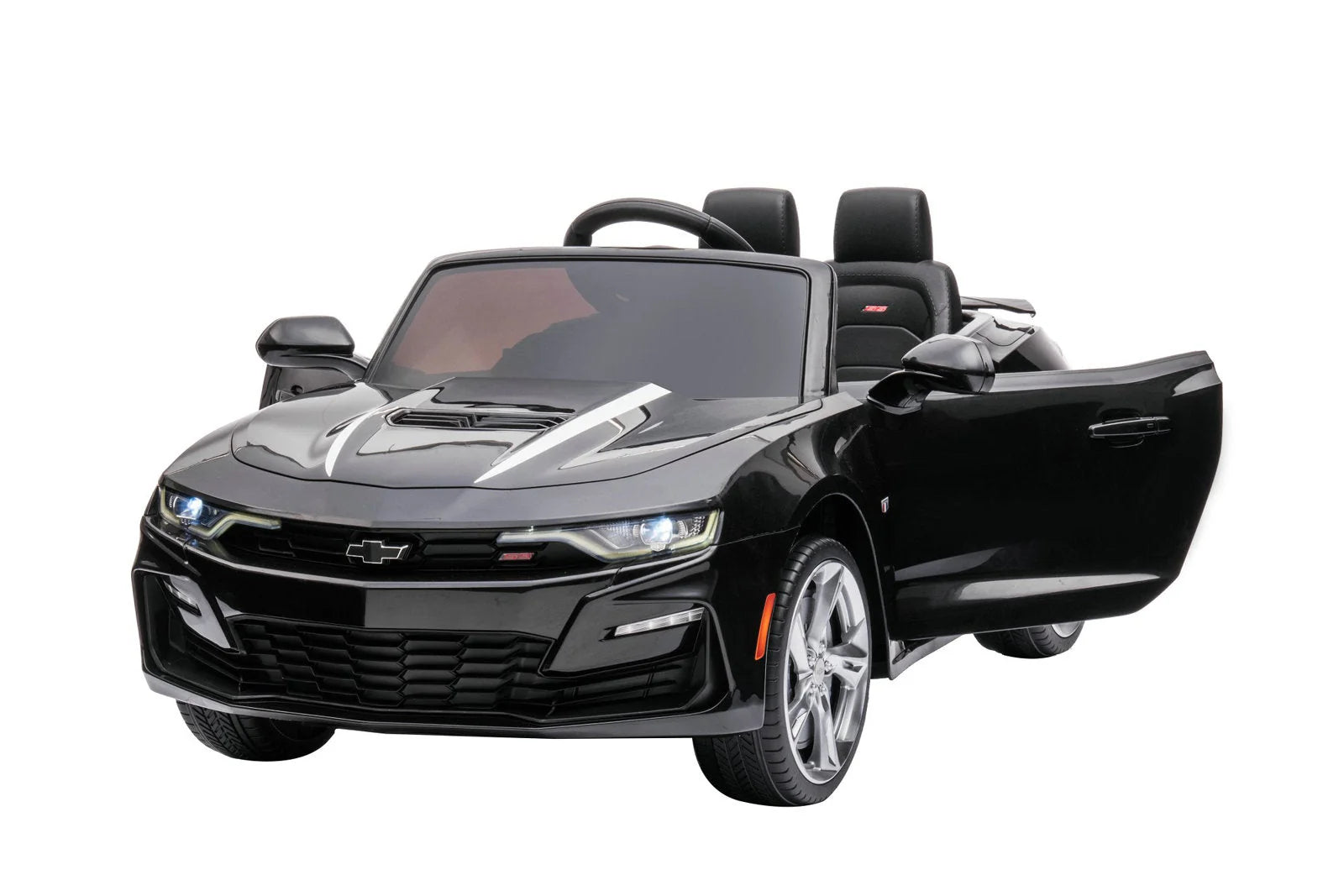 12V Chevrolet Camaro 2SS Kids Ride On One Seater Electric Car with Leather Seat, Rubber Tires and RC