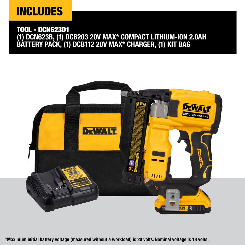 20V 23-Gauge Cordless Pin Nailer Kit