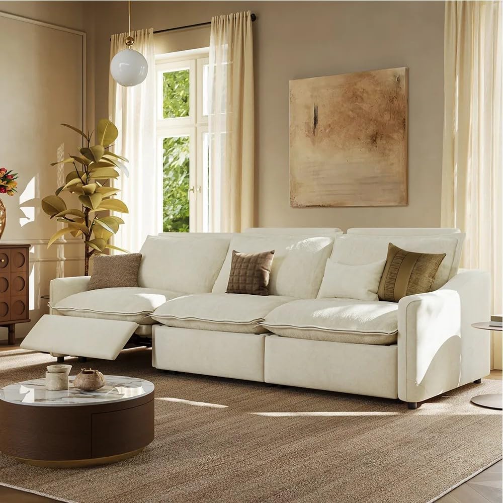 Ergopals 121'' Reclining Sofa, Recliner Sofa 3 Seater, Dark Gray