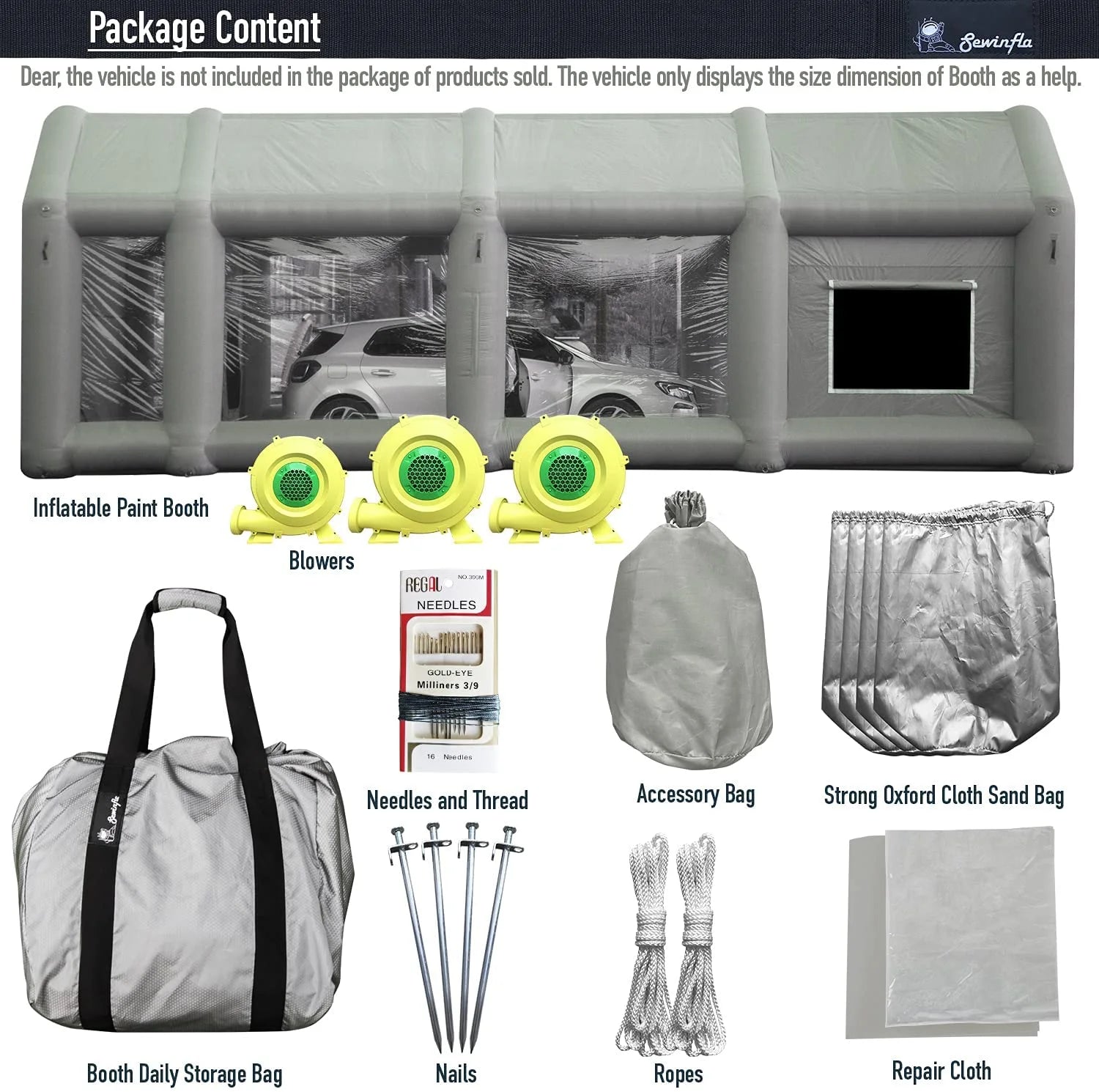 30x20x13Ft Inflatable Paint Booth with Blowers & Air Filter System Professional Spray Tent