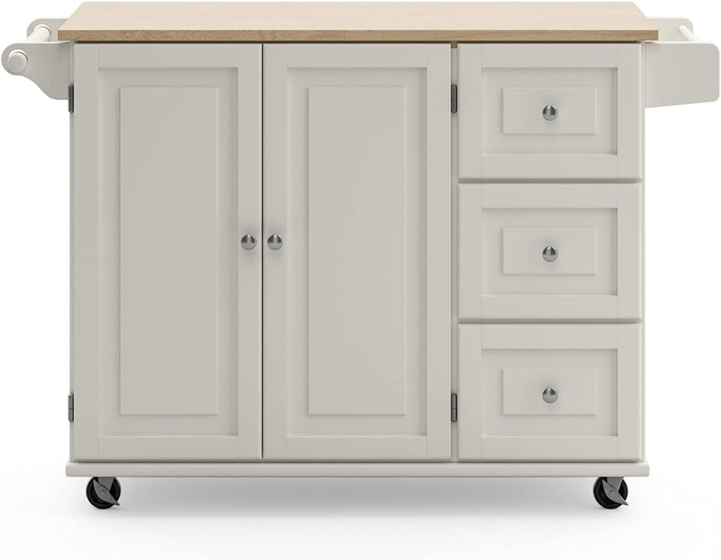 Mobile Kitchen Island Cart with Drop Leaf Breakfast Bar