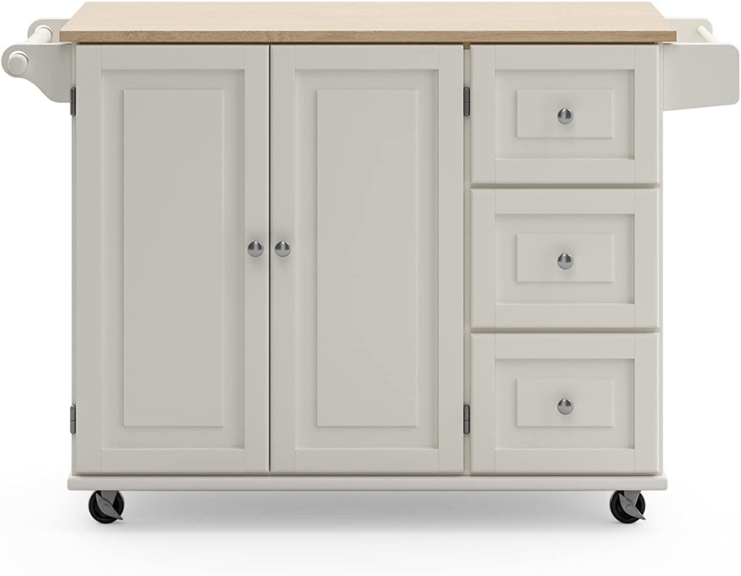 Mobile Kitchen Island Cart with Drop Leaf Breakfast Bar
