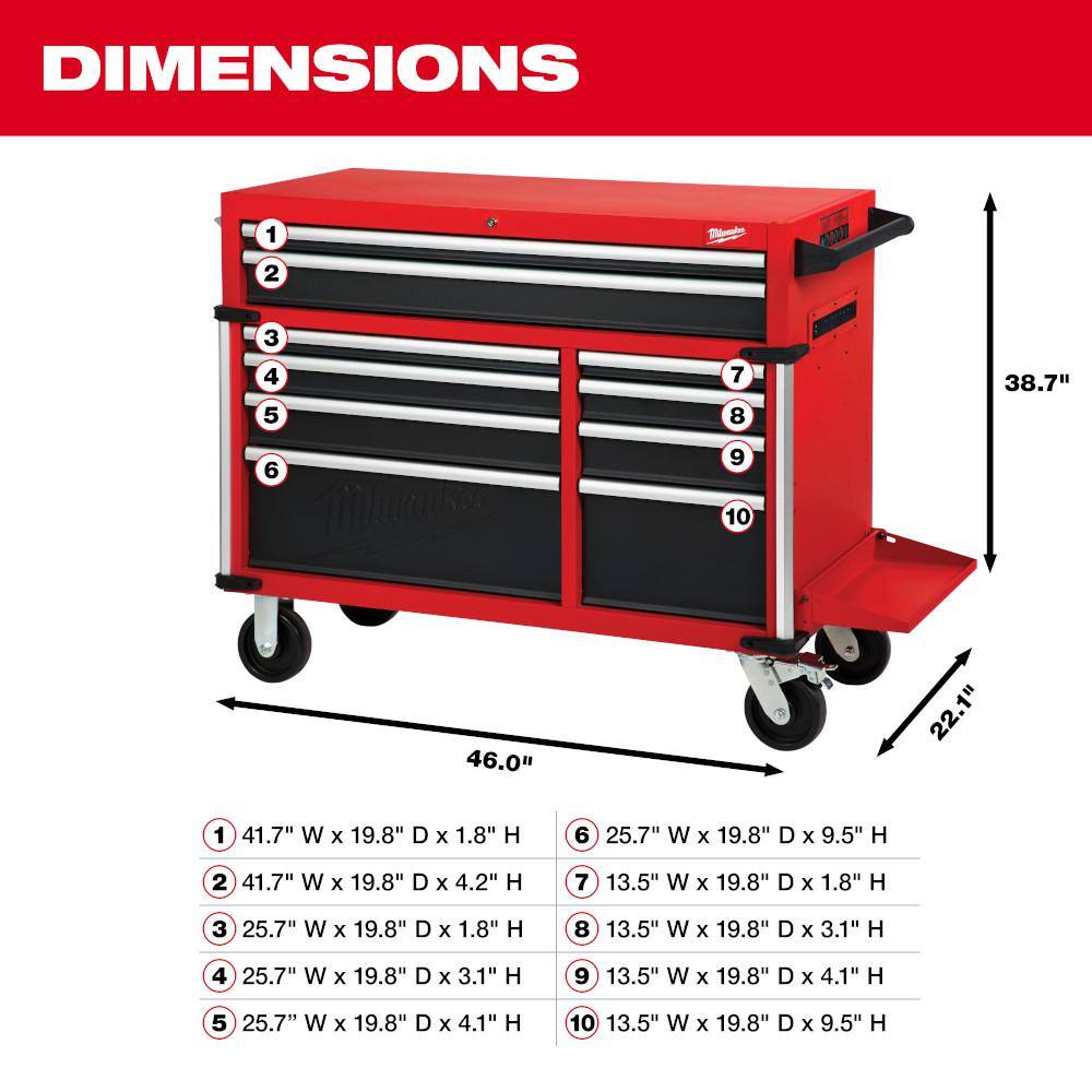 46-Inch High-Capacity 18-Drawer Tool Chest and Cabinet Combo