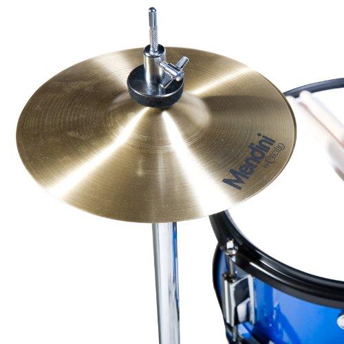 16-Inch 5-Piece Junior Drum Set for Kids with Adjustable Throne, Cymbal, Pedal and Drumsticks, Blue Metallic