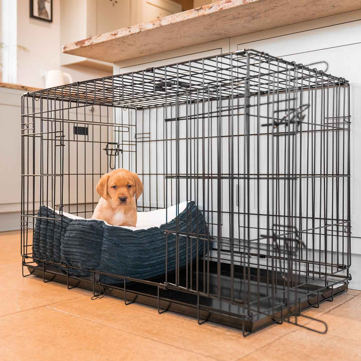 Cozy & Calming Puppy Cage Bed in Essentials Plush