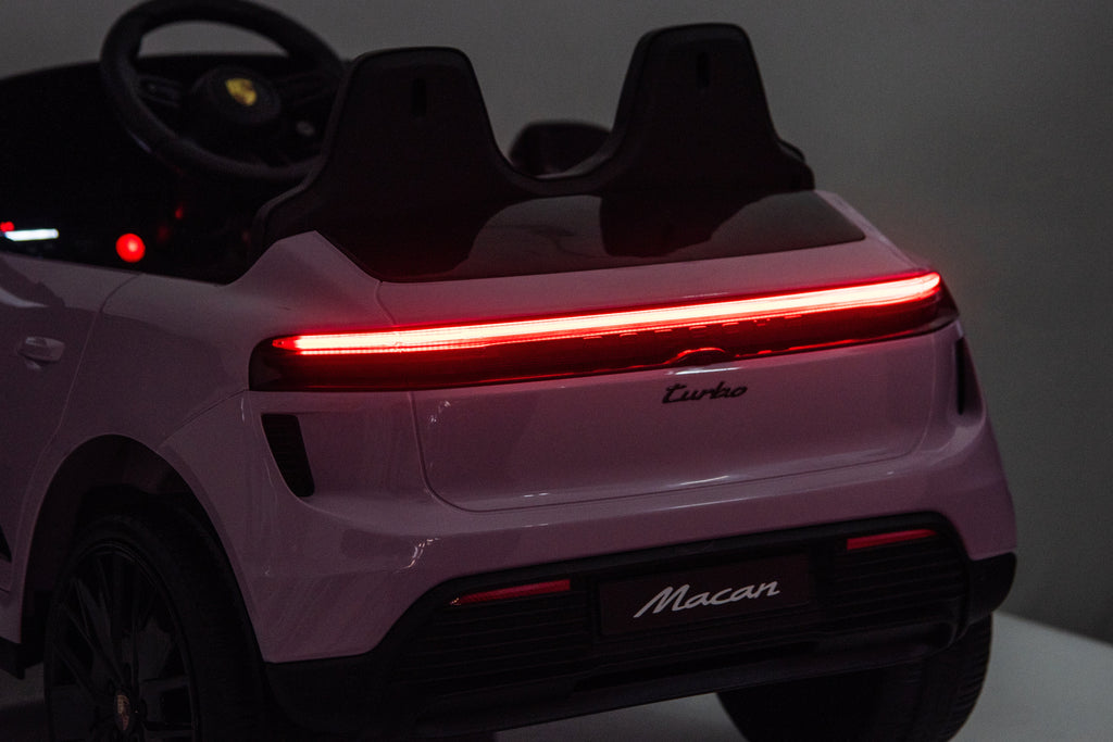Licensed 24V Porsche Macan Turbo EV Kids Ride On One Seater cars, Rubber Tires, Leather Seat, with RC
