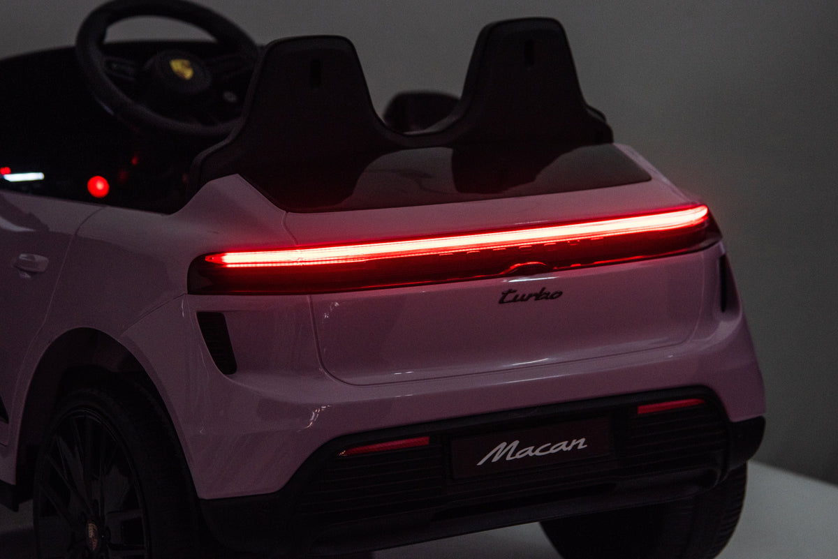 Licensed 24V Porsche Macan Turbo EV Kids Ride On One Seater cars, Rubber Tires, Leather Seat, with RC