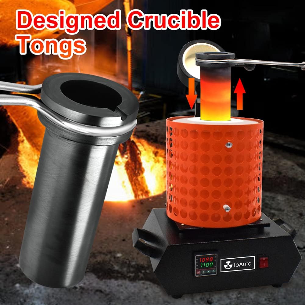 1400W Gold Melting Furnace, 1+3KG Capacity, Up to 2100°F