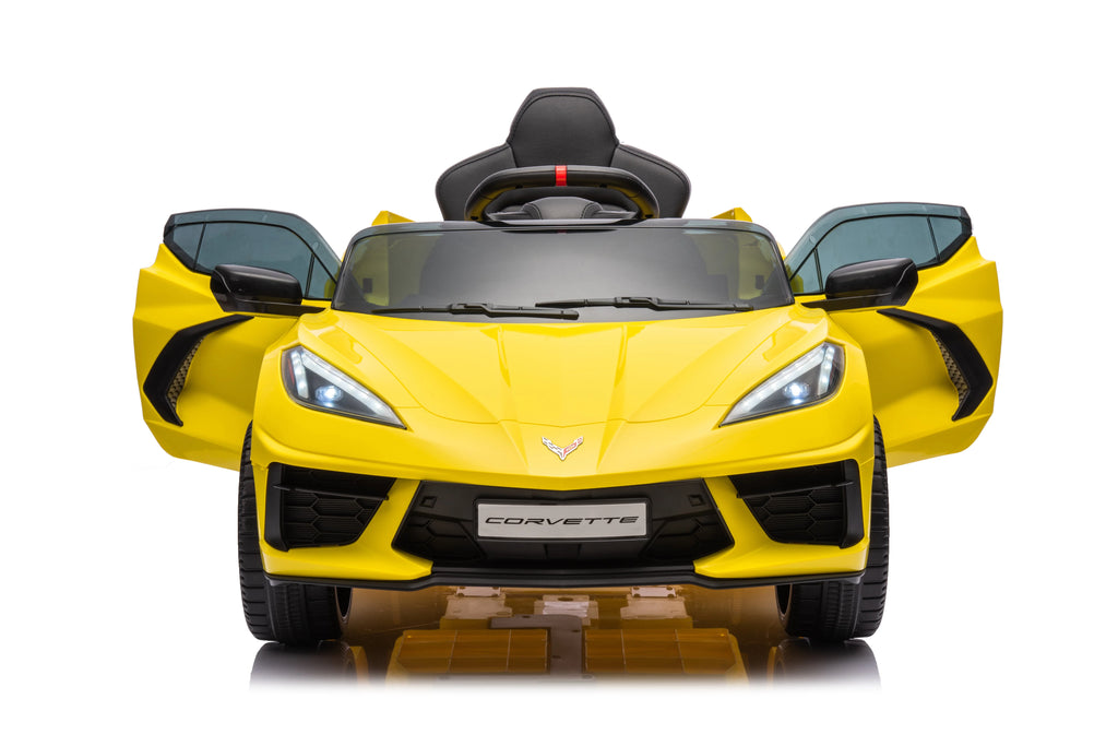 12V Chevrolet Corvette C8 Kids Ride On One Seater Electric Car with RC