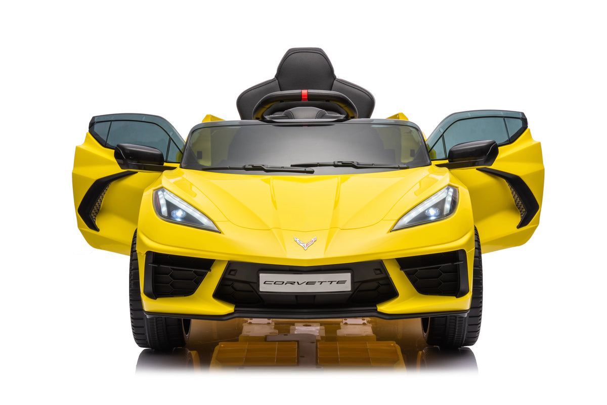 12V Chevrolet Corvette C8 Kids Ride On One Seater Electric Car with RC
