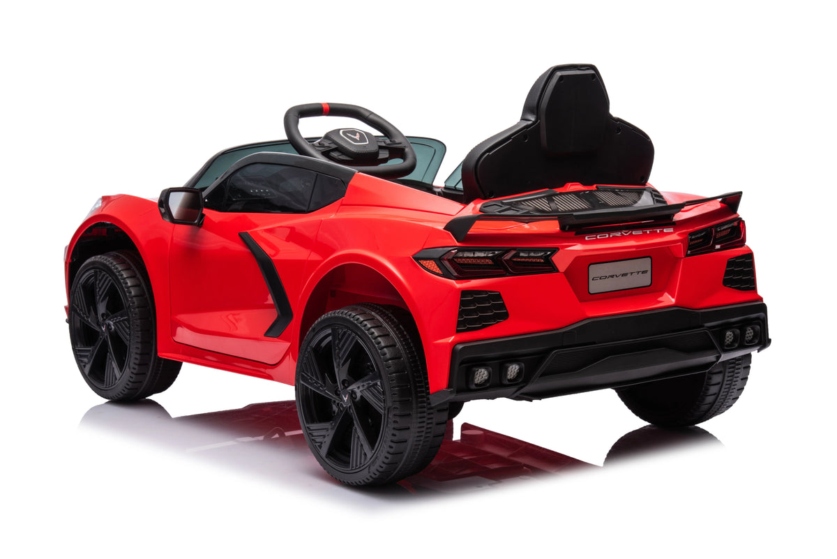 12V Chevrolet Corvette C8 Kids Ride On One Seater Electric Car with RC