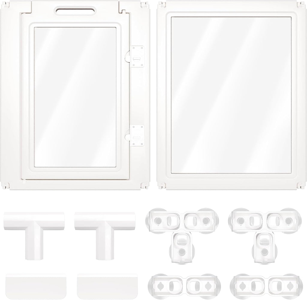 AuraSpace Clear Acrylic Indoor Dog Playpen, 24" H, 12 Panels, White