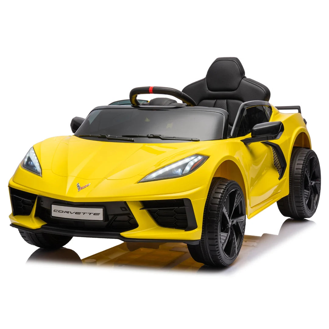 12V Chevrolet Corvette C8 Kids Ride On One Seater Electric Car with RC