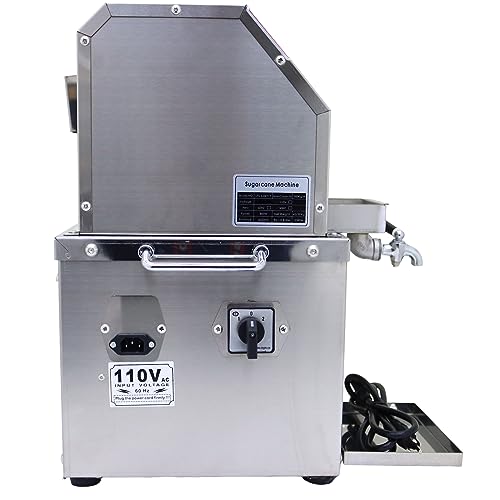 110V 800W Electric Sugar Cane Juicer Machine with 3-Roller Stainless Steel Press