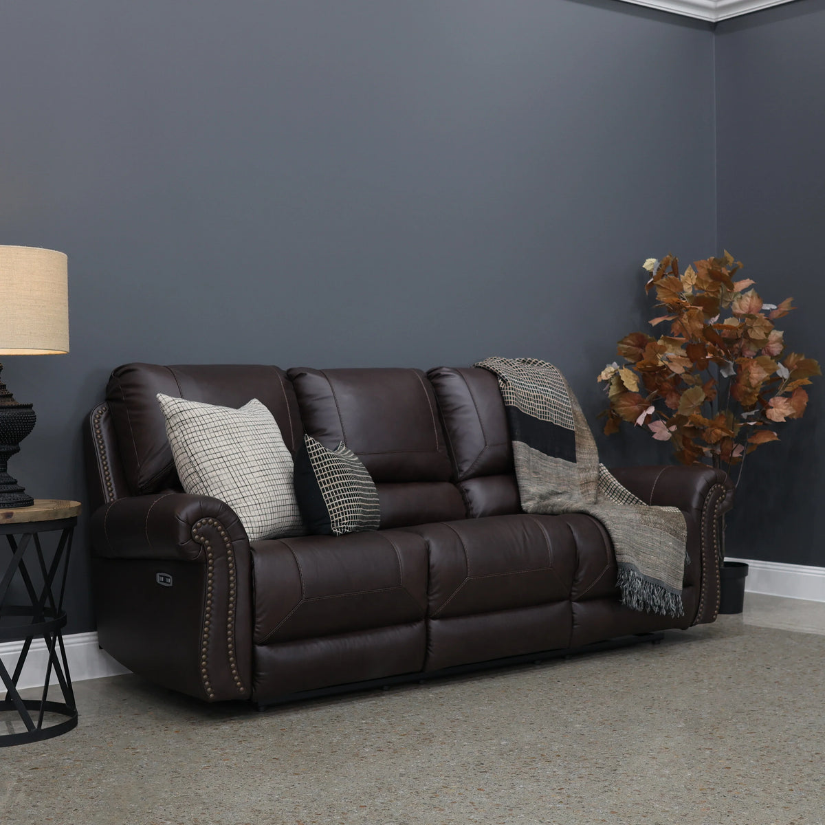 Laura 3 Seater Electric Sofa English Tan Leather