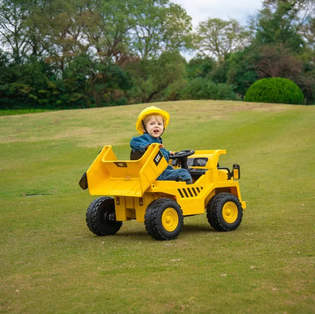 2026 CAT Dump Truck 12V Kids Ride On with Remote Control, Working Shovel & Realistic Construction Sounds With RC