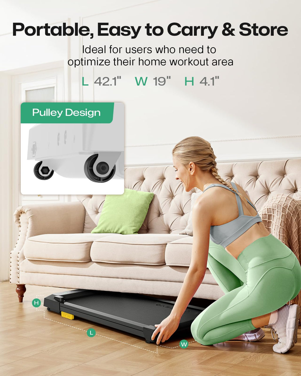Smart Compact Under-Desk Walking Pad Treadmill