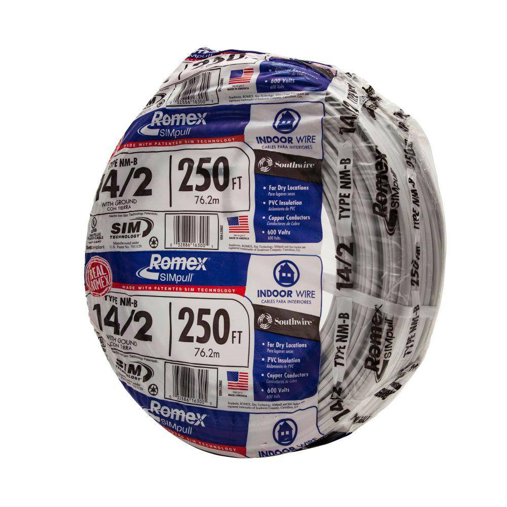 250 ft. 14/2 Solid Copper NM-B Electrical Wire with Ground