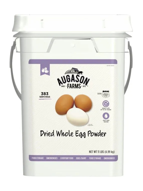 11-Lb. Dried Whole Egg Powder in 4-Gallon Pail, 383 Servings
