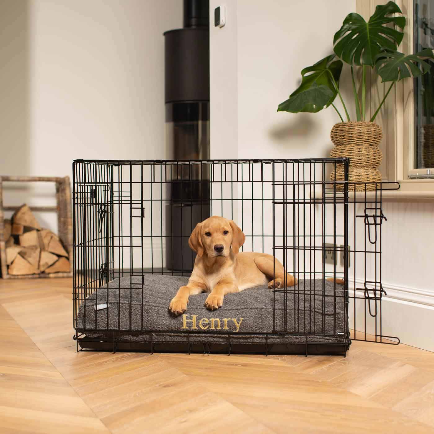 Dog Cushion in Granite Bouclé
