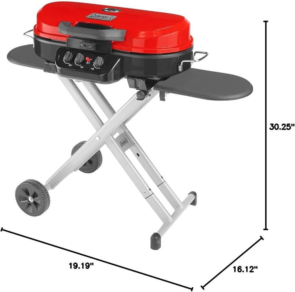 Portable Stand-Up Propane Grill with 3 Adjustable Burners, Push-Button Ignition and 20,000 BTU