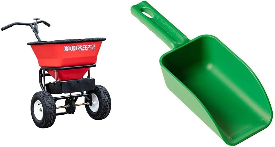 100-Lb. Walk-Behind Push Spreader for Salt, Ice Melt and Snow Melt with Grate and Cover