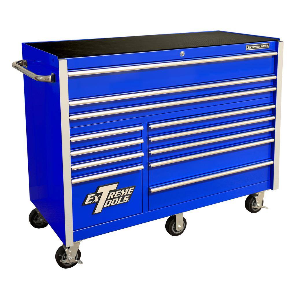 55-Inch 12-Drawer Rolling Tool Cabinet Chest, Blue