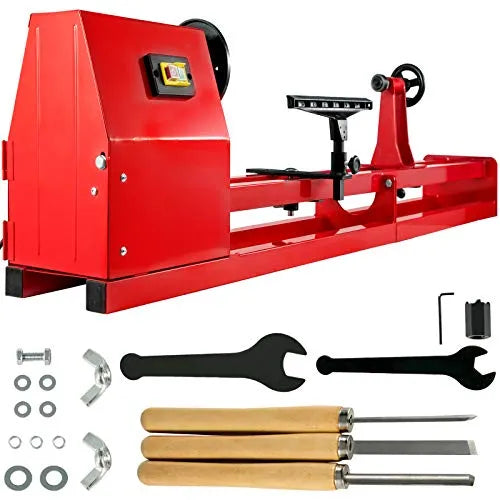 14-Inch x 40-Inch Benchtop Wood Lathe with 3 Chisels
