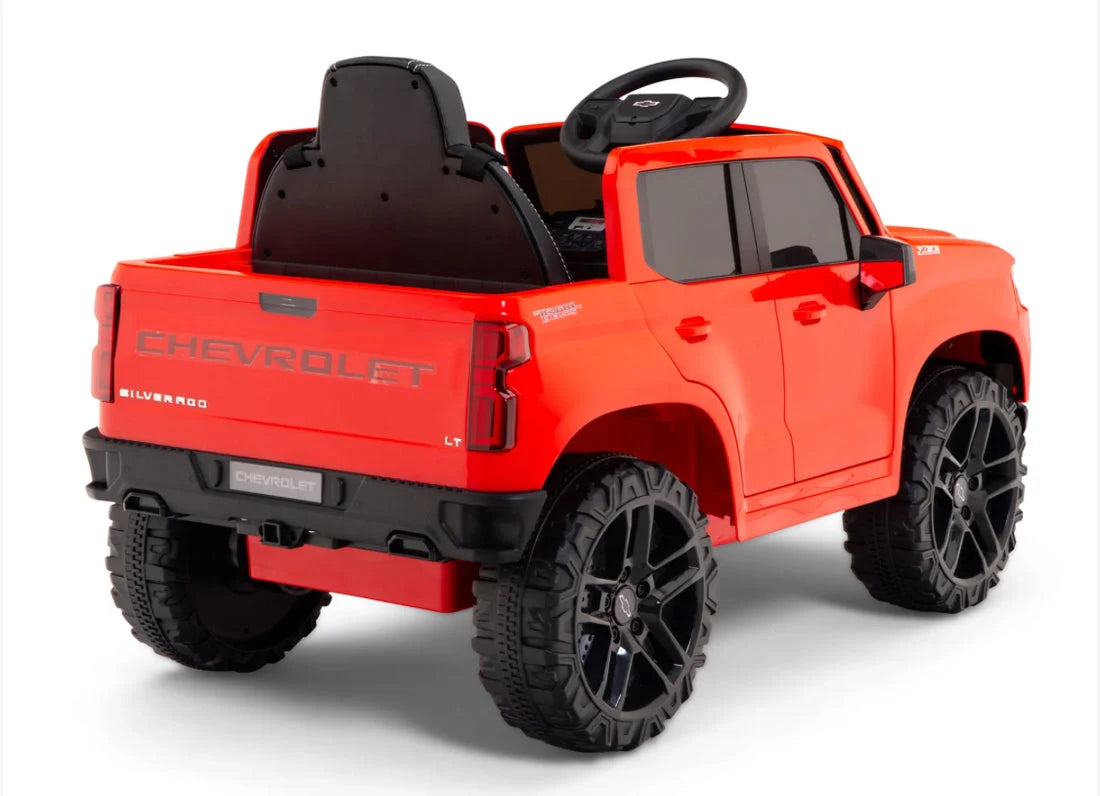 2026 12V Official Chevrolet Silverado Truck Kids Ride On One Seater Electric Car With RC