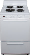 24-Inch Electric Range, White