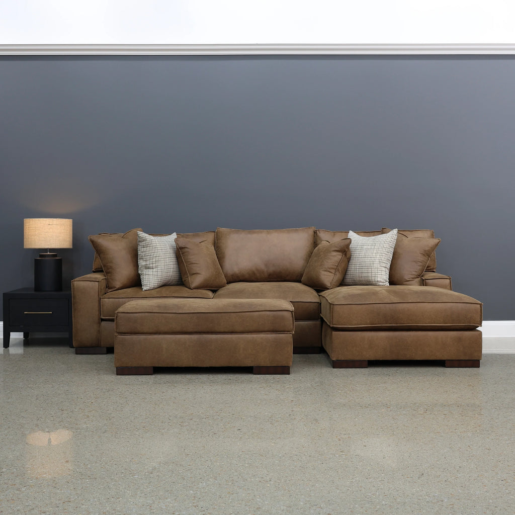 Gembrook RHF Sofa Chaise Tan Leather Air