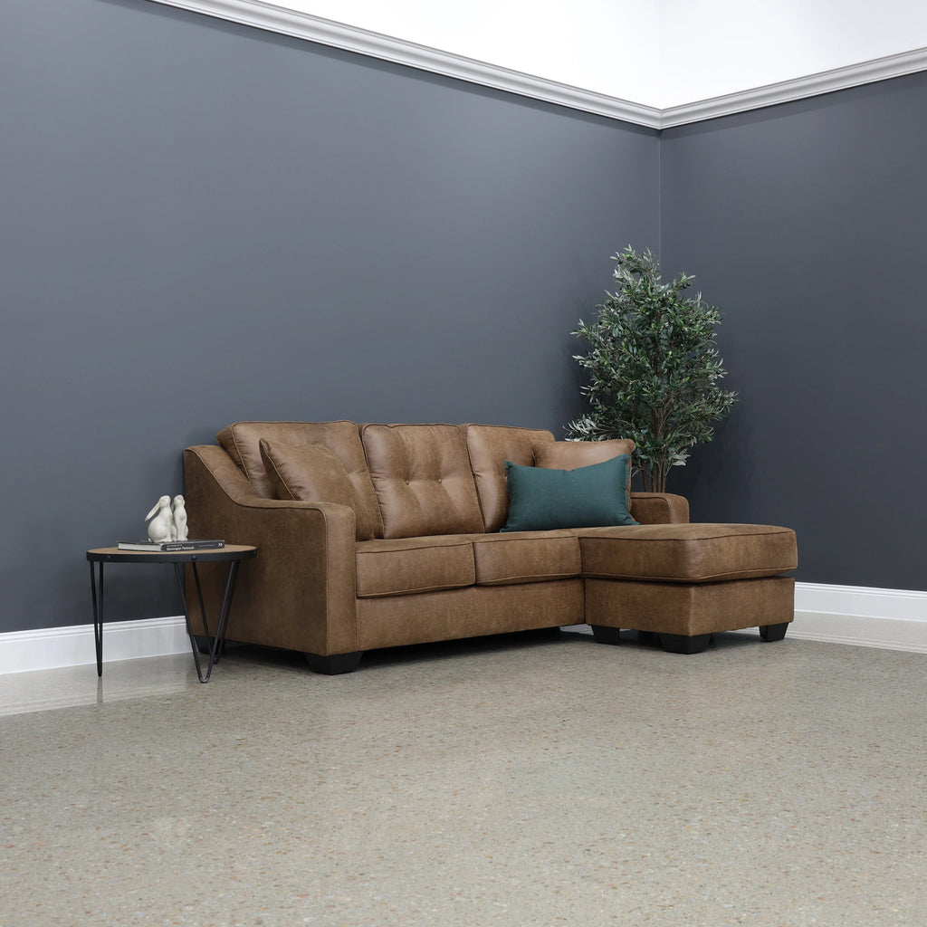 Victoria Sofa Chaise Tan Leather Air