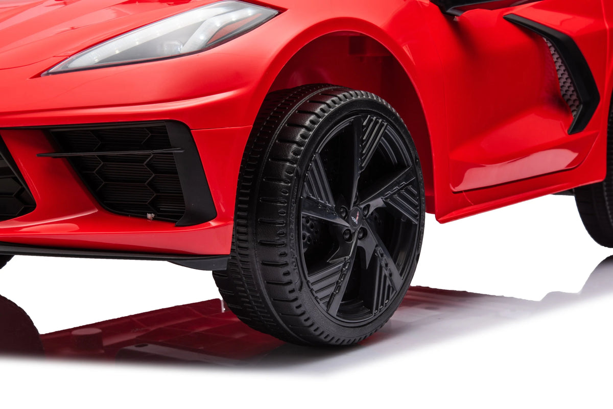12V Chevrolet Corvette C8 Kids Ride On One Seater Electric Car with RC