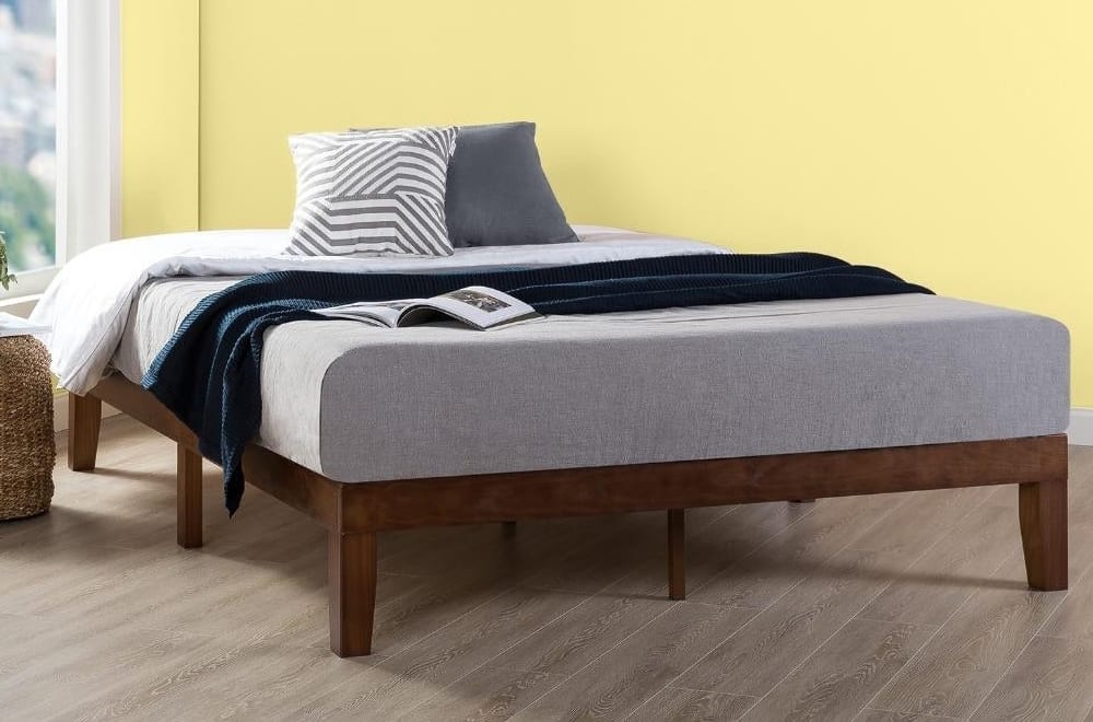T2367 Wood Low Profile Platform Bed Walnut or Grey