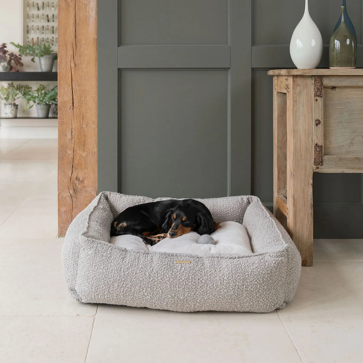 Box Bed For Dogs in Bouclé