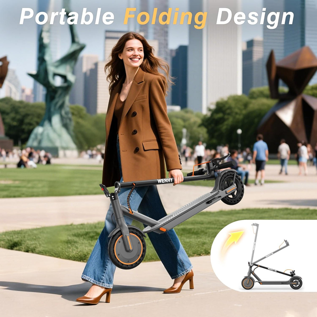 Electric Scooter - 350W/500W Motor, 22 Mph Top Speed