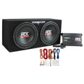 12 1200W Dual Car Subwoofer Package with Amplifier & Installation Kit