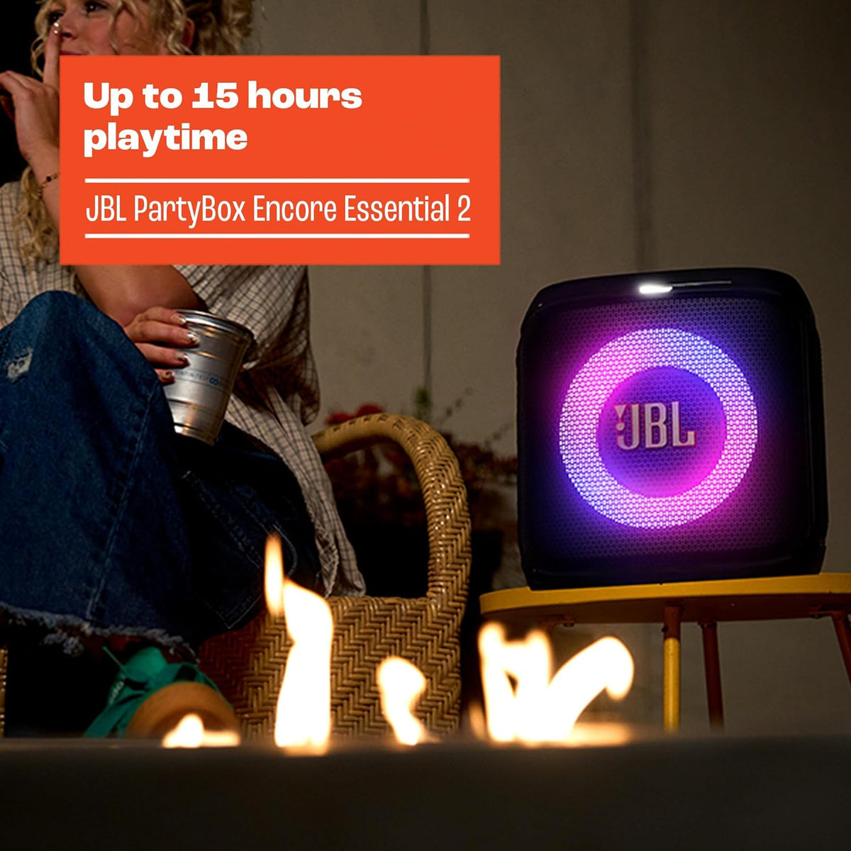 Portable Bluetooth Speaker with 15-Hour Playtime and IPX4 Water Resistance