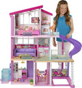 3-Story Dollhouse Playset with Elevator, Pool, Lights and 70+ Accessories